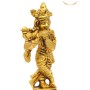 Brass Flute Krishna Statue